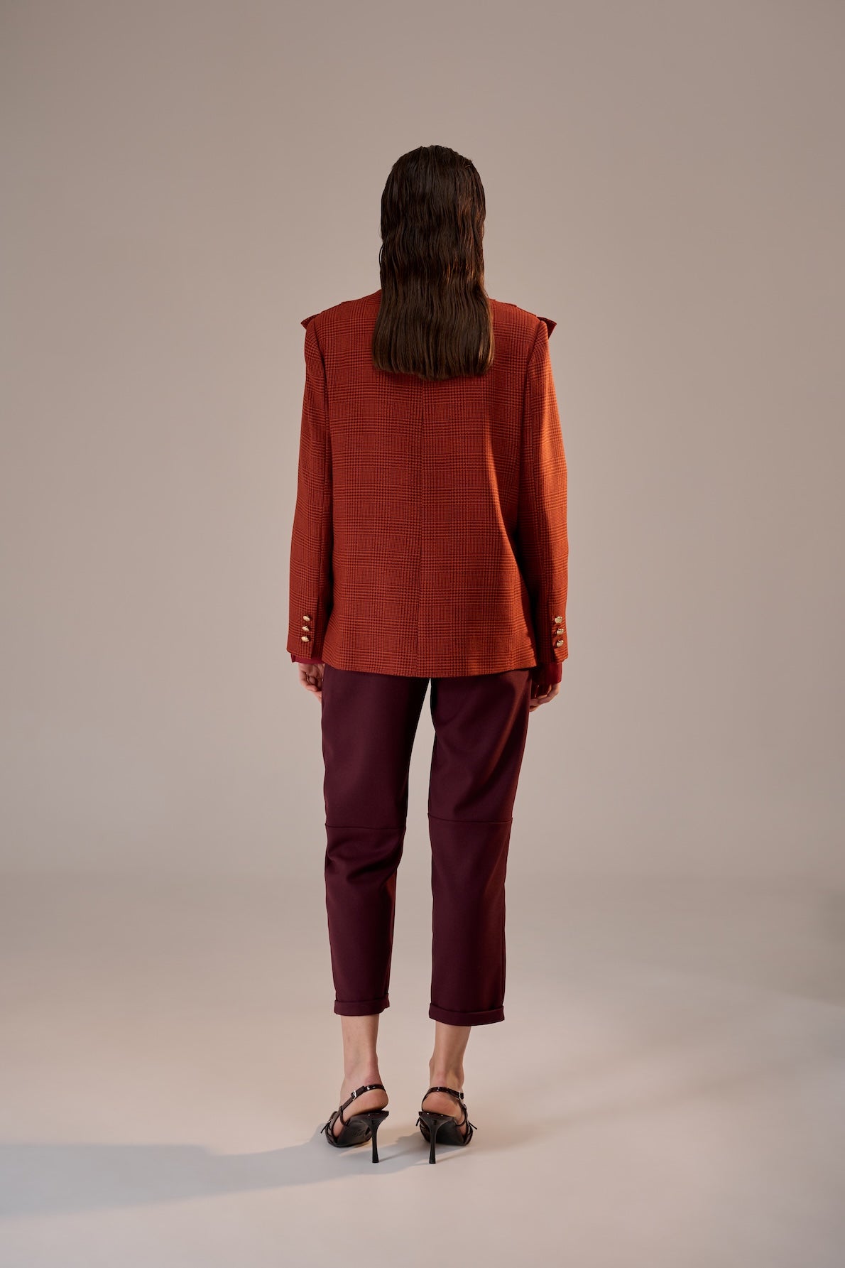 Rust Pleats Blazer