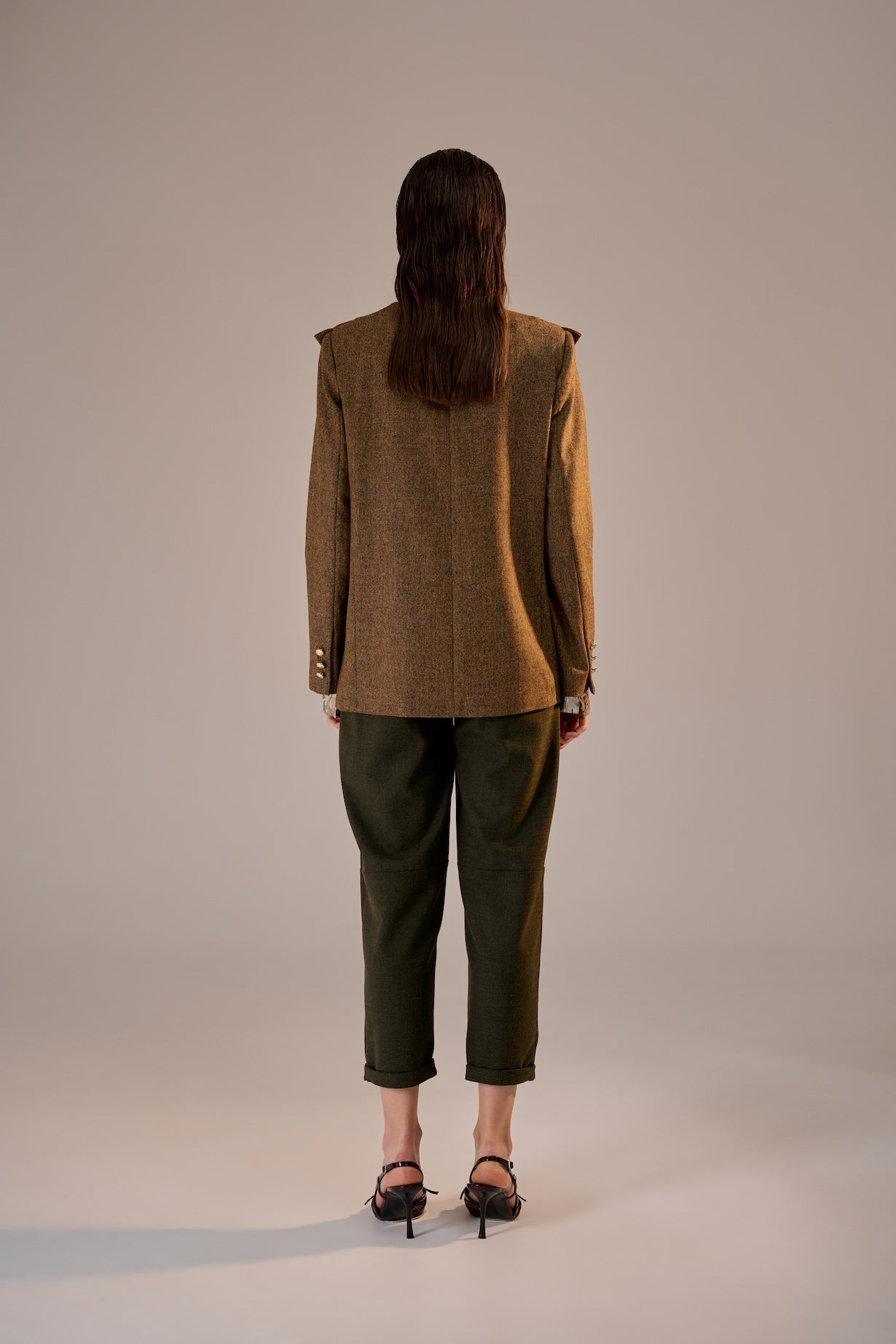 Tabacco Pleats Blazer