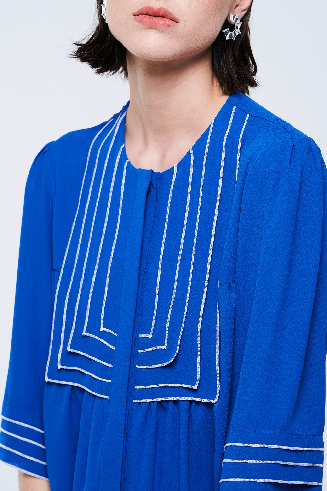 Shirt with Blue Pleats
