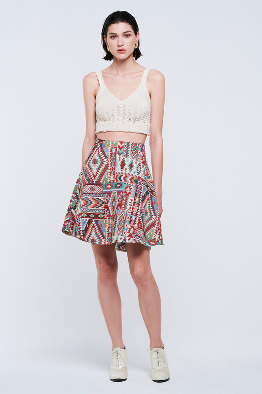 Multicolor Short Skirt