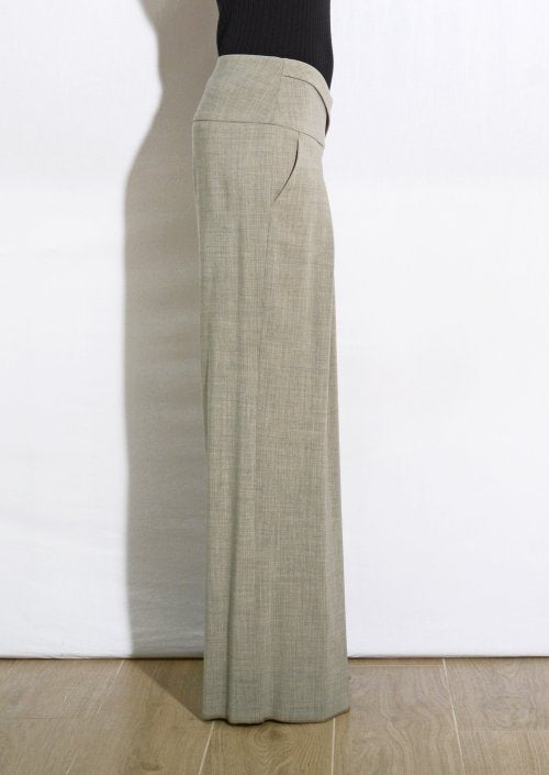 Pantalone a Palazzo Nero Grigio-chiaro Bordeaux